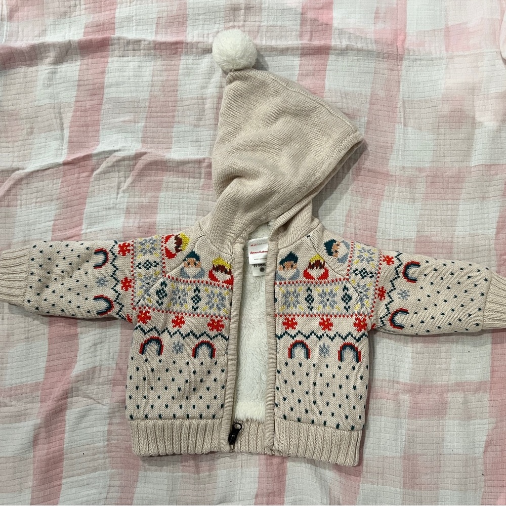Hanna Anderson Holiday Gnome Jacket Hoodie 3-6